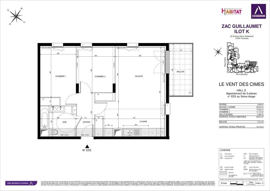 Appartement à louer, 64m², Toulouse