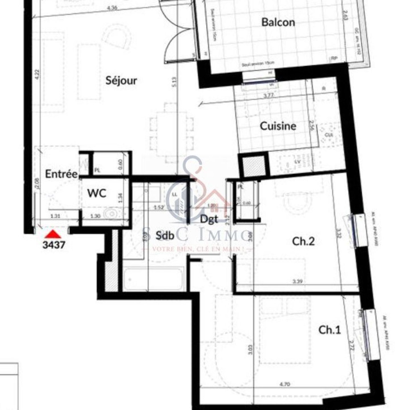 Appartement à vendre, 68m², Gennevilliers