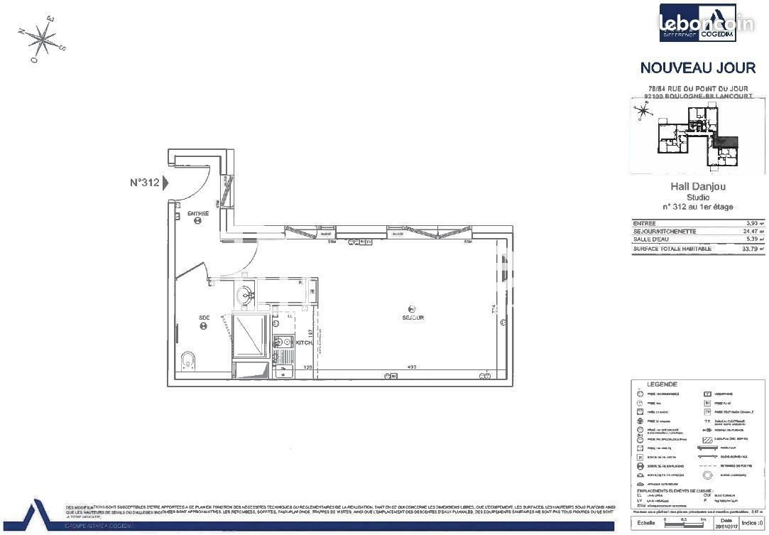Appartement à louer, 33m², Boulogne-Billancourt