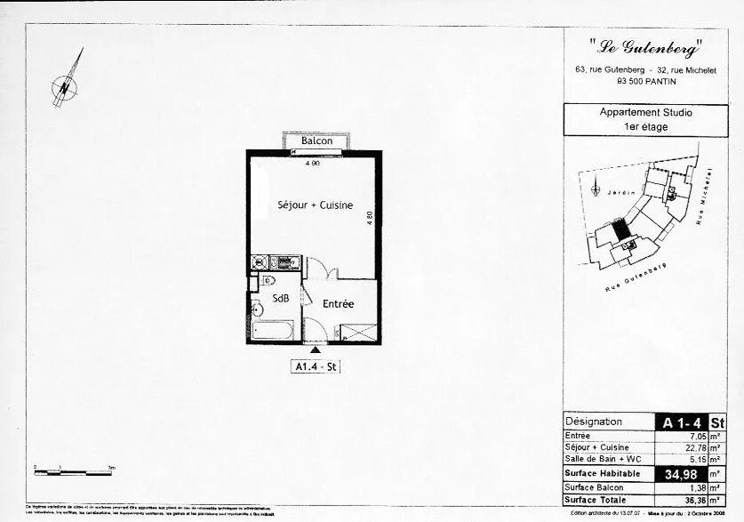 Appartement à louer, 35m², Pantin