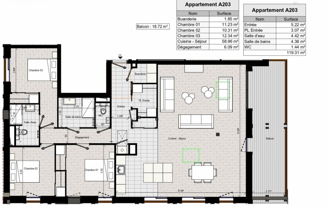 Appartement à vendre, 119m², Morillon