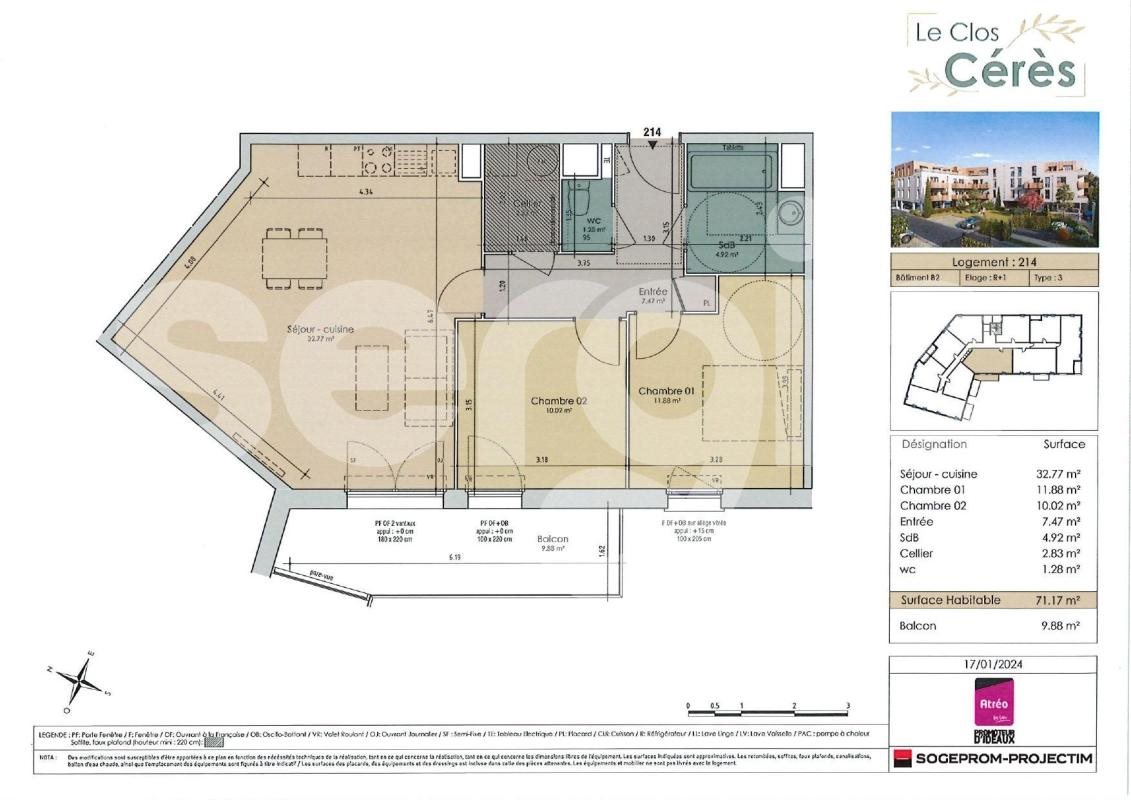Appartement à louer, 71m², Wambrechies