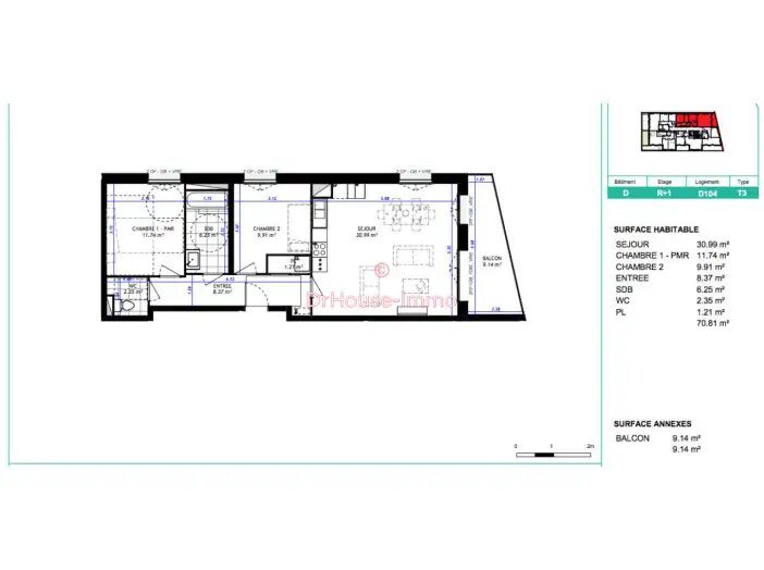 Appartement à vendre, 70m², Lille
