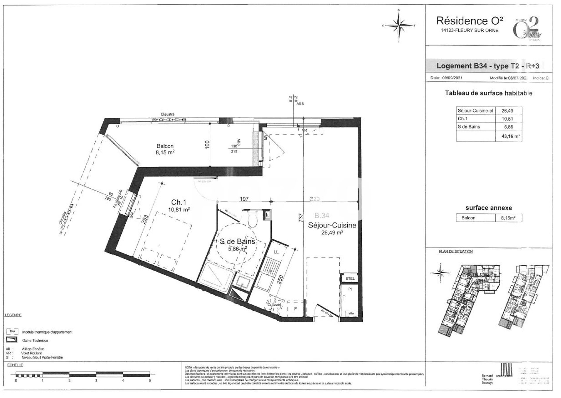 Appartement à louer, 43m², Fleury-sur-Orne