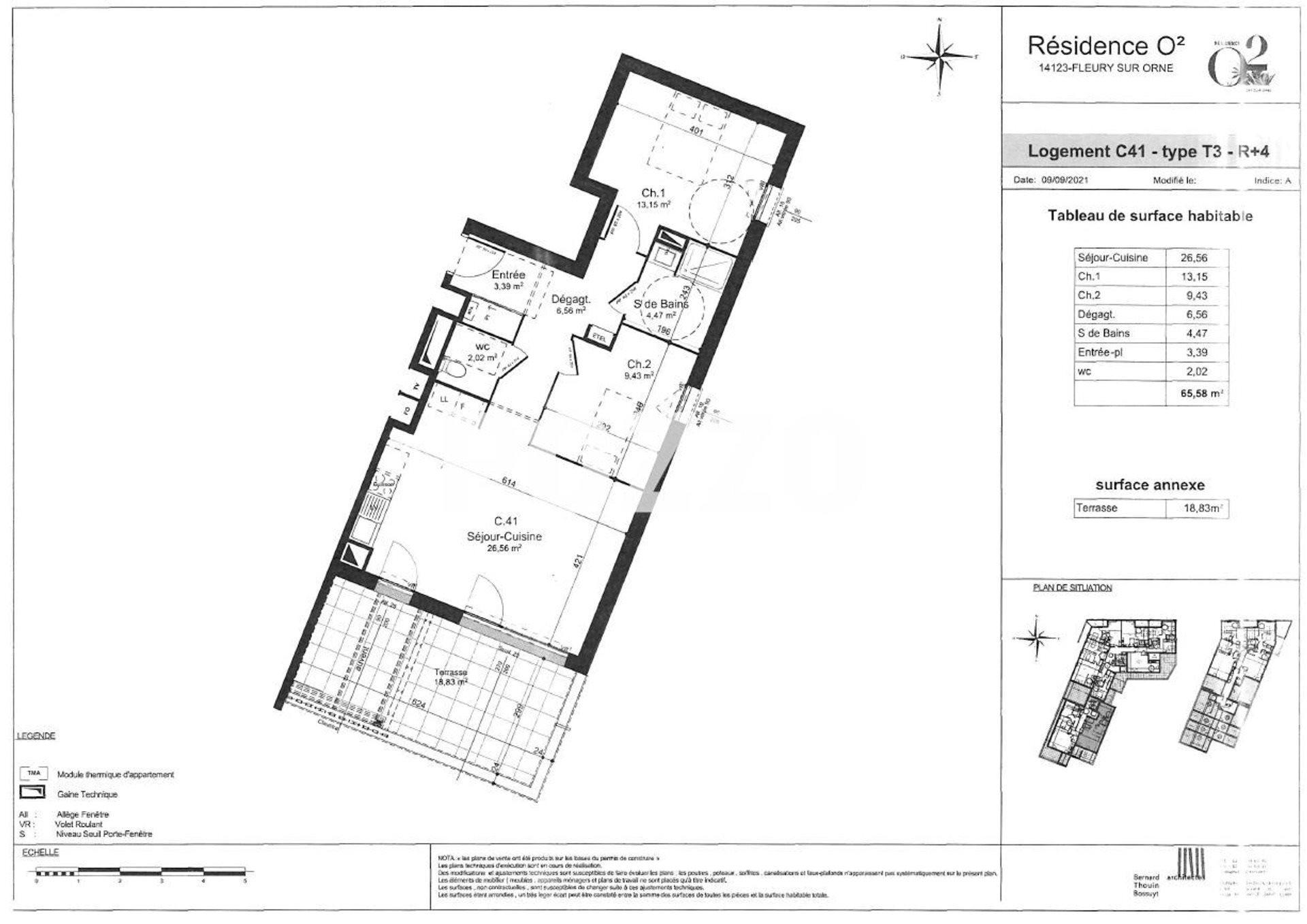 Appartement à louer, 66m², Fleury-sur-Orne