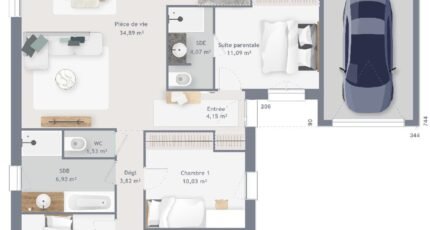 Maison à vendre, 106m², Saint-Piat