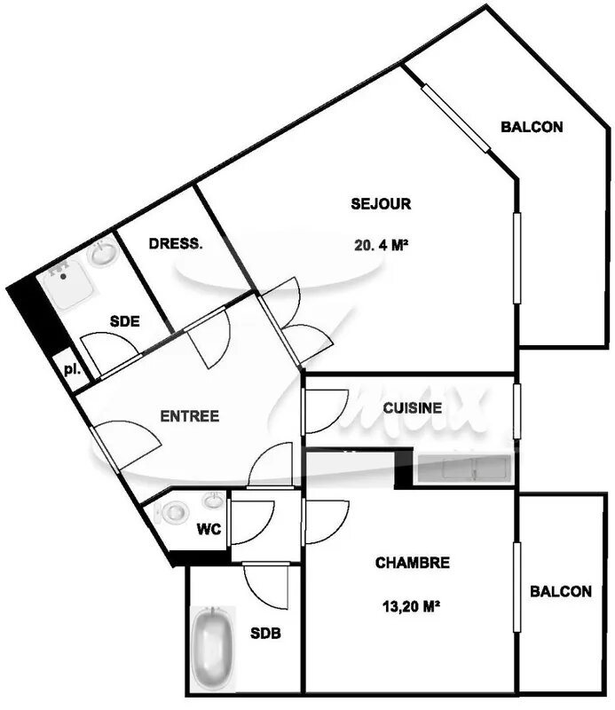 Appartement à vendre, 57m², Levallois-Perret