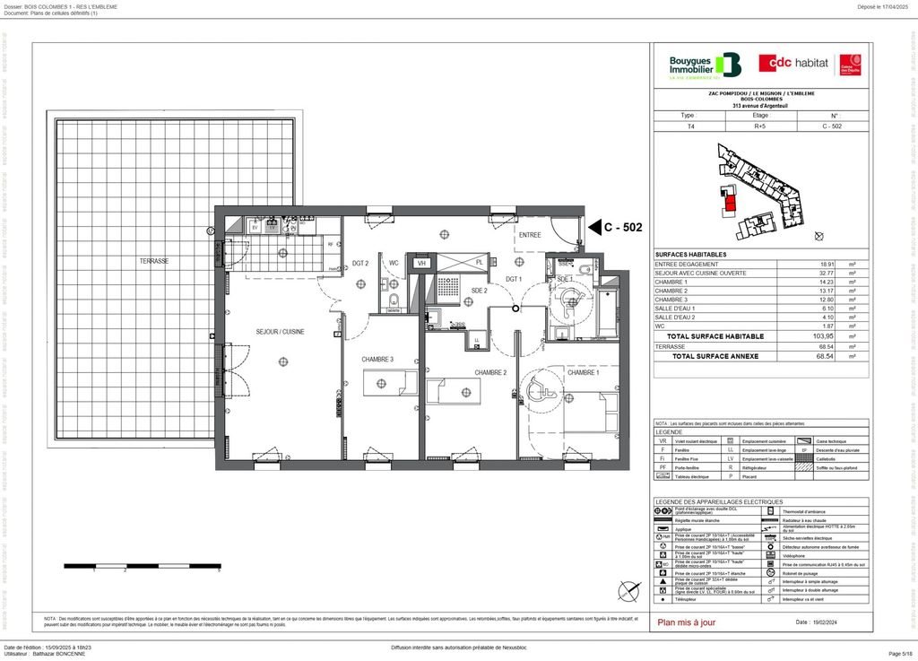 Appartement à vendre, 104m², Bois-Colombes