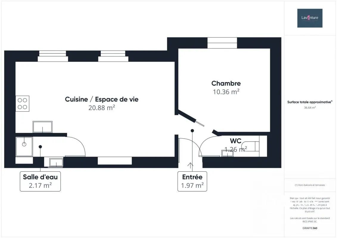 Appartement à vendre, 37m², Massy