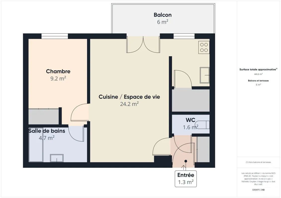 Appartement à vendre, 46m², Trappes
