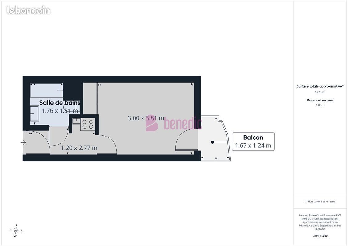 Appartement à vendre, 20m², Metz