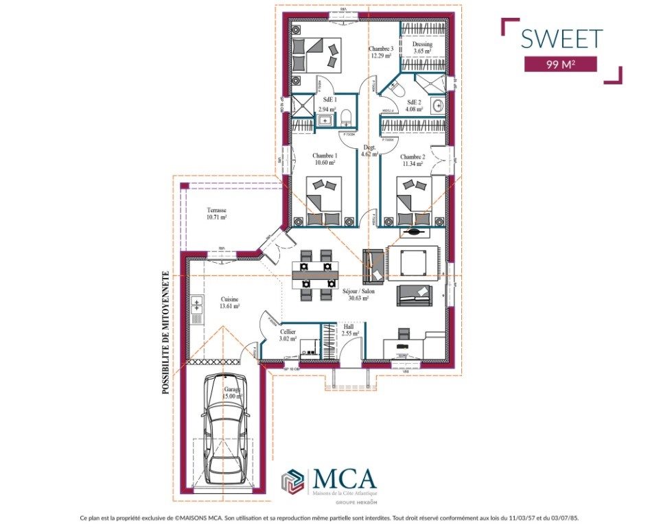 Maison à vendre, 99m², Périgny