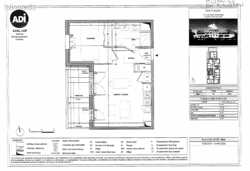 Appartement à louer, 43m², Saint-Nazaire