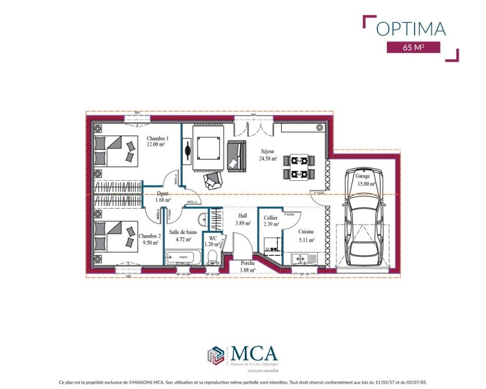 Maison à vendre, 65m², Landiras