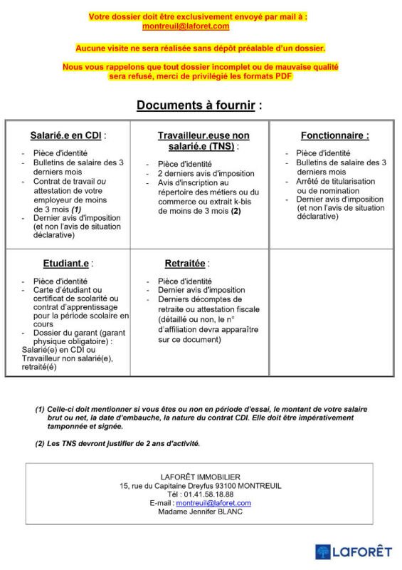 Appartement à louer, 42m², Montreuil