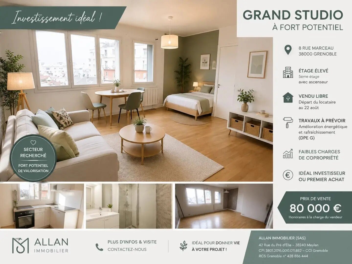 Appartement à vendre, 28m², Grenoble