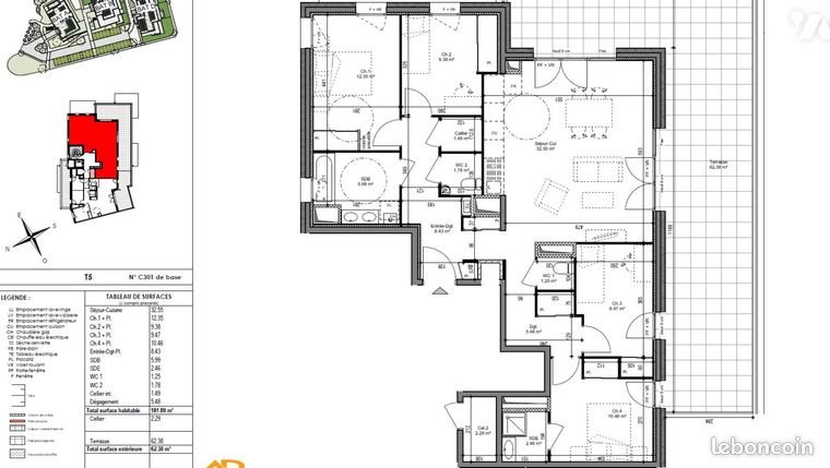 Appartement à vendre, 101m², Cognin