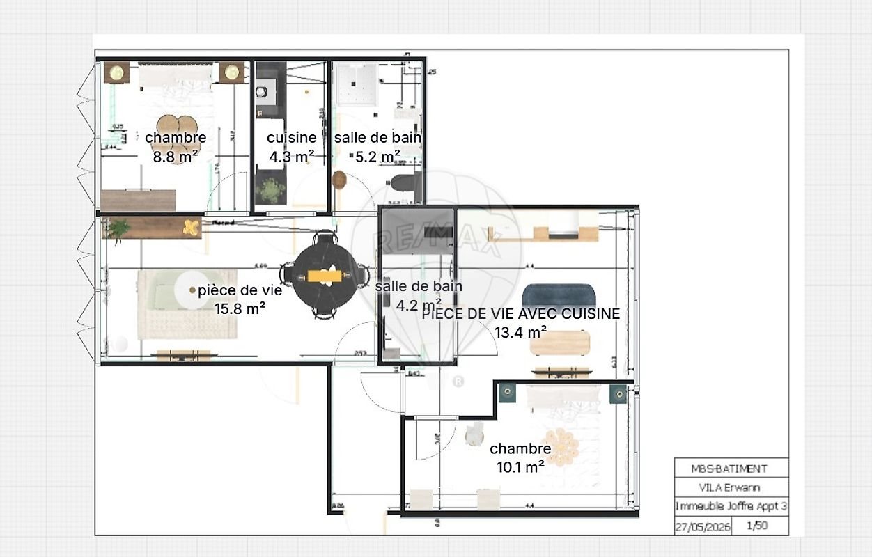 Appartement à vendre, 74m², Troyes