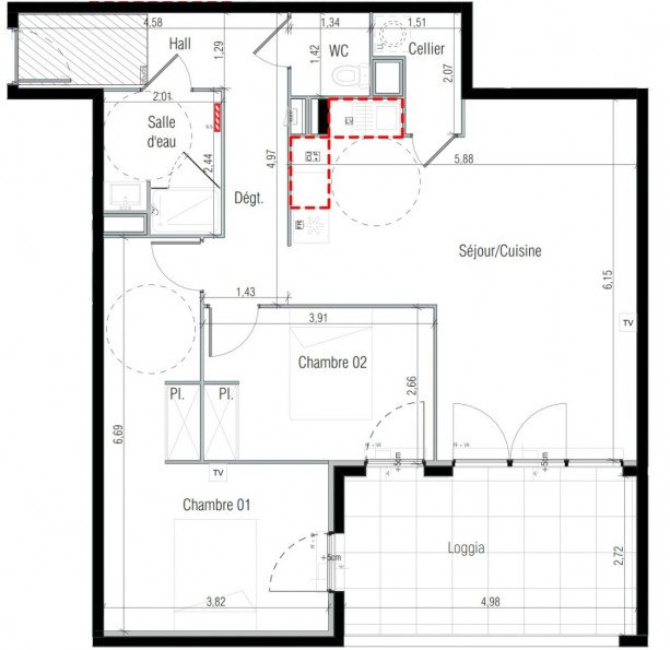 Appartement à louer, 74m², Béziers