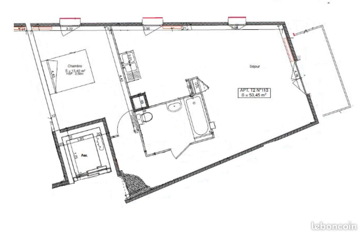 Appartement à louer, 53m², Cébazat