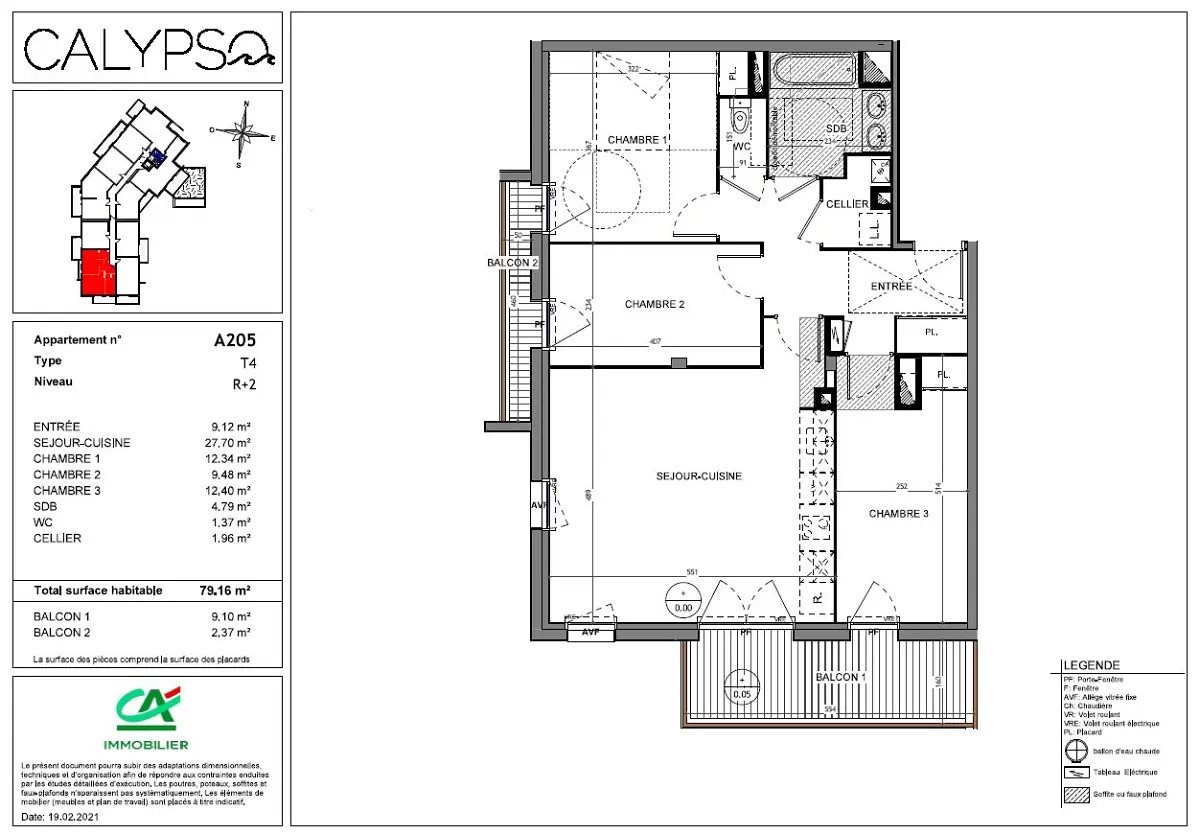 Appartement à louer, 79m², Pornic