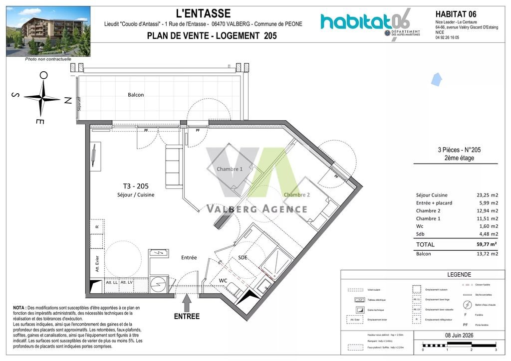 Appartement à vendre, 60m², Péone (Valberg)