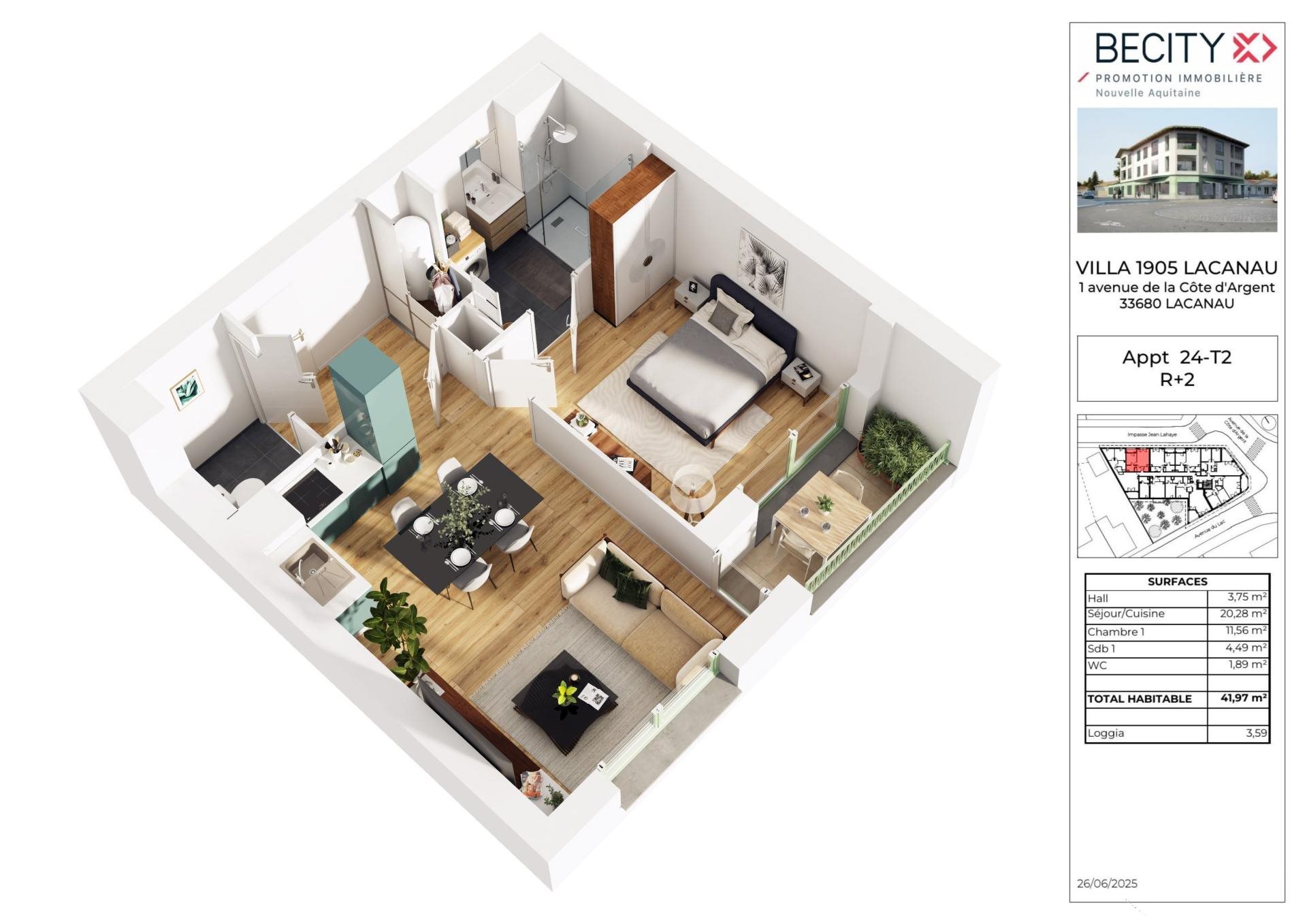 Appartement à vendre, 46m², Lacanau