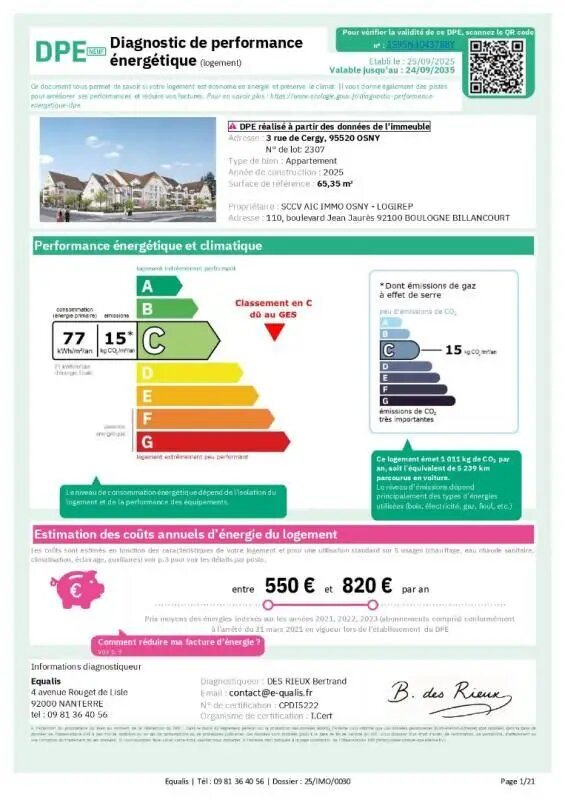 Appartement à louer, 66m², Osny