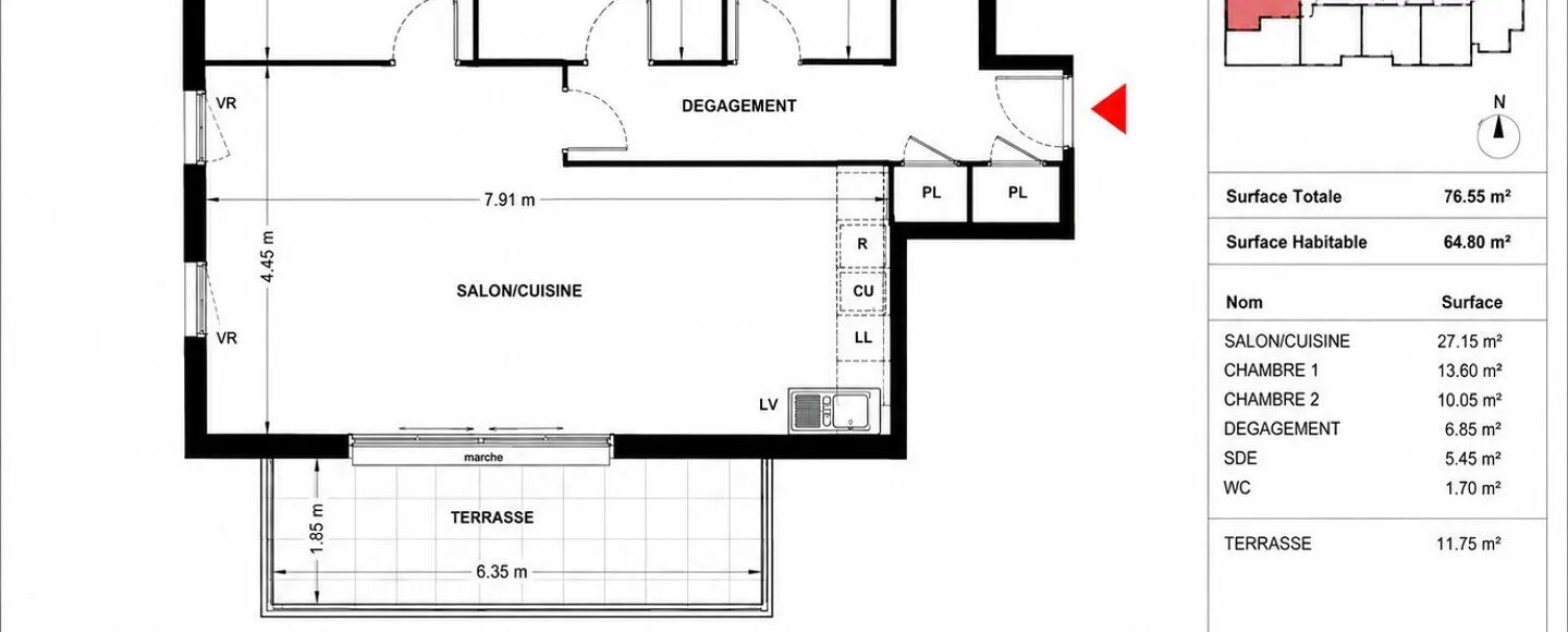 Appartement à vendre, 64m², Agde (Cap d'Agde)