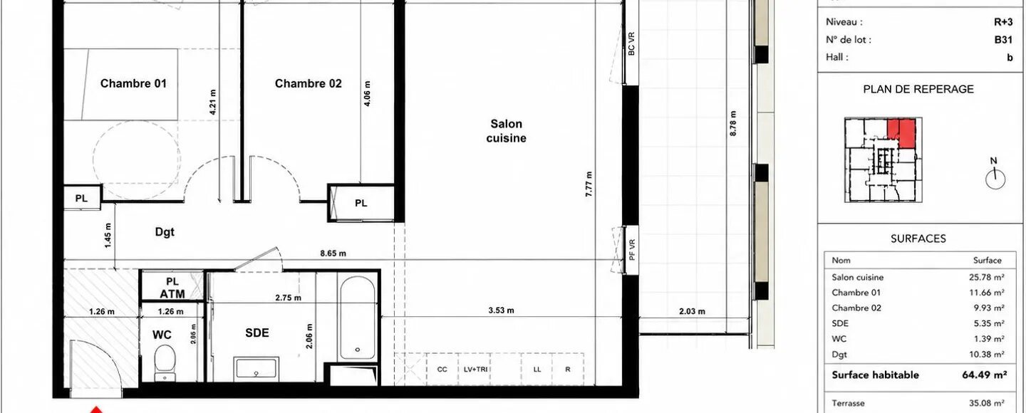 Appartement à vendre, 64m², Montpellier