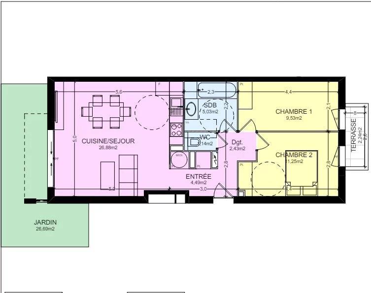 Appartement à vendre, 60m², Valbonne