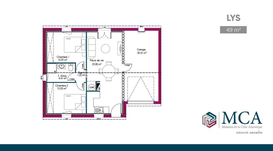Maison à vendre, 70m², Martillac