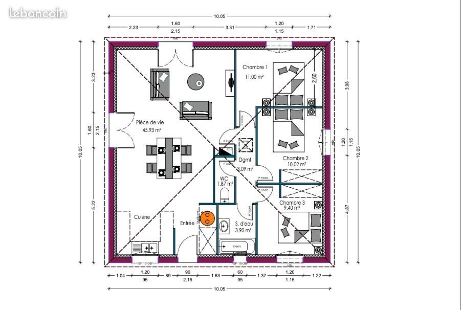 Maison à vendre, 85m², Saujon