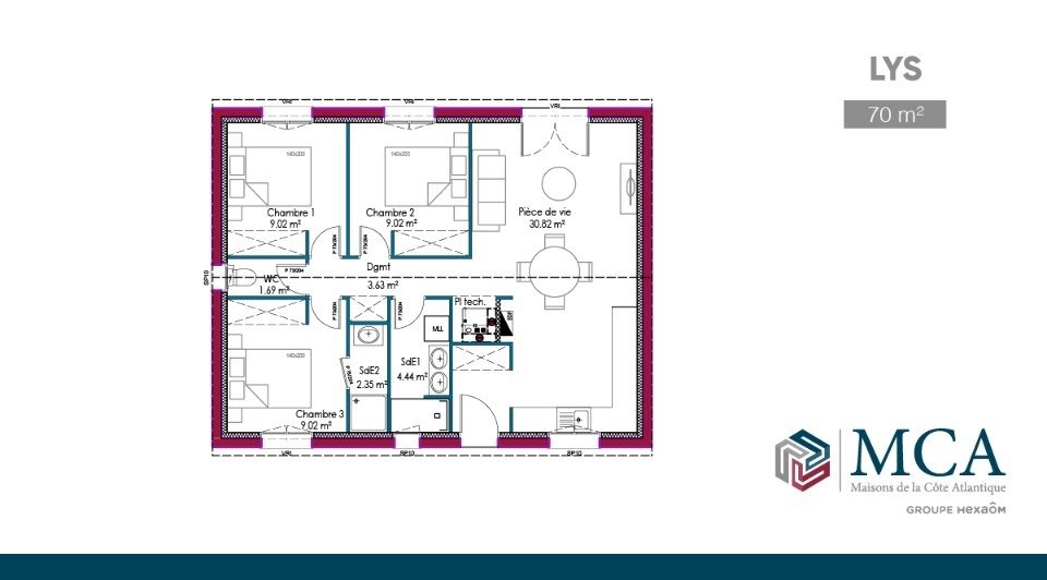 Maison à vendre, 70m², Salles