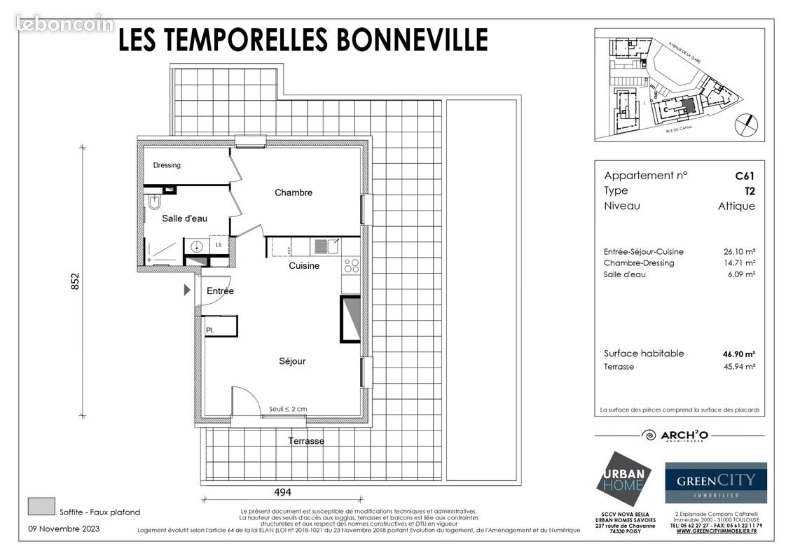 Appartement à louer, 47m², Bonneville