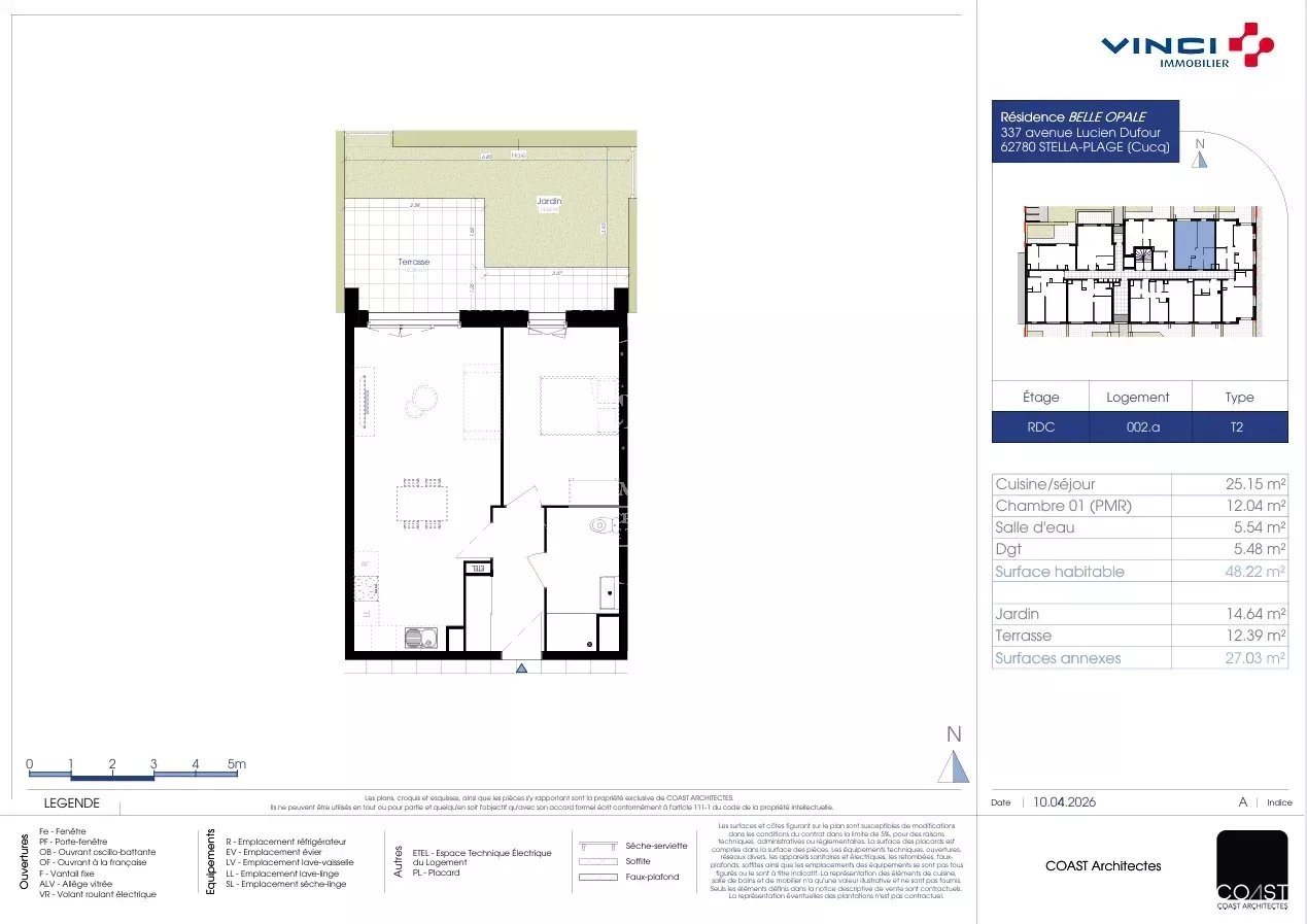 Appartement à vendre, 48m², Cucq