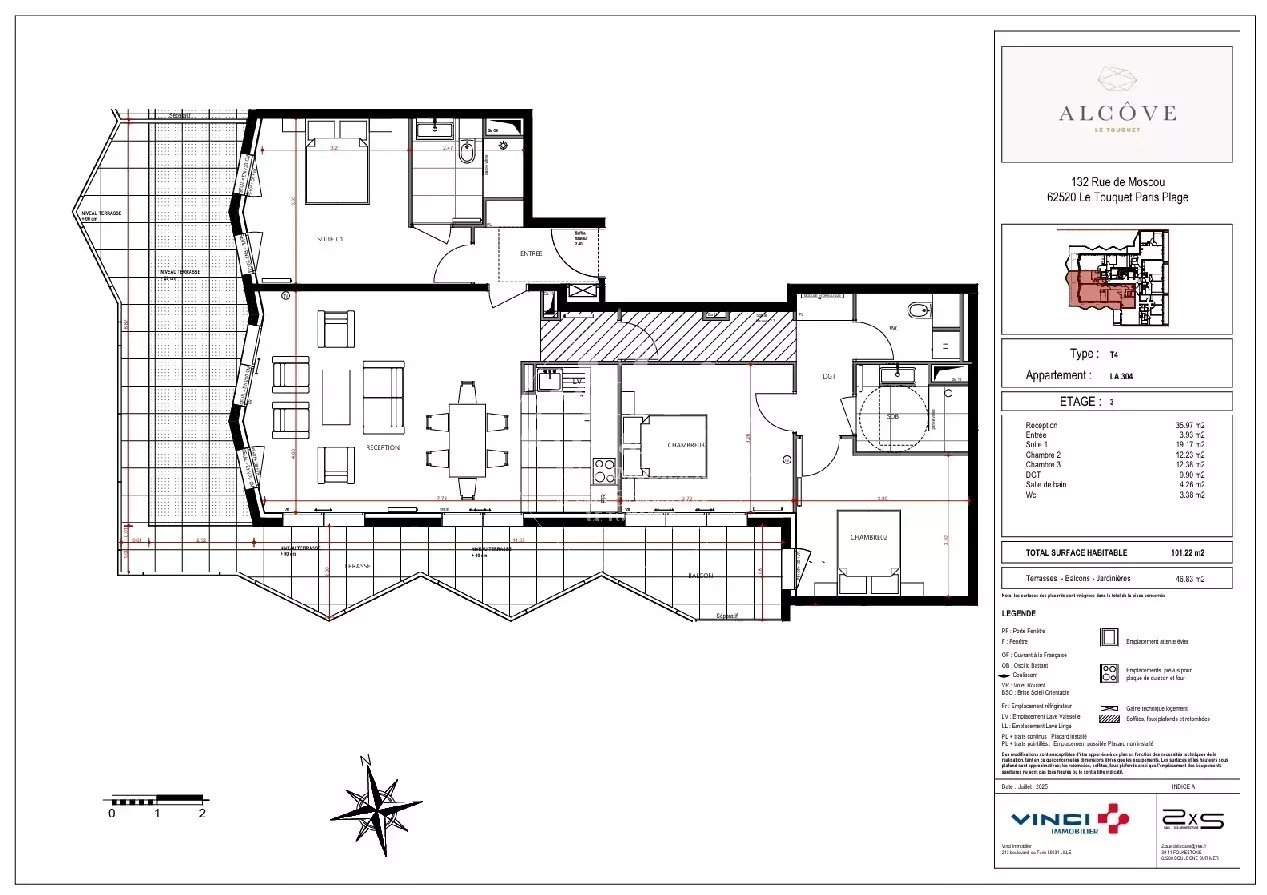 Appartement à vendre, 101m², Le Touquet-Paris-Plage