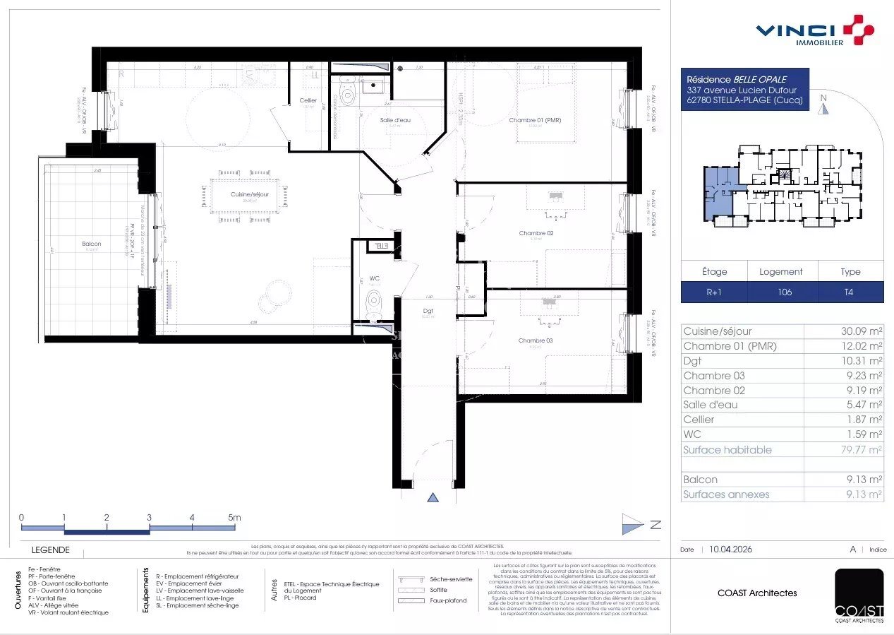 Appartement à vendre, 79m², Cucq