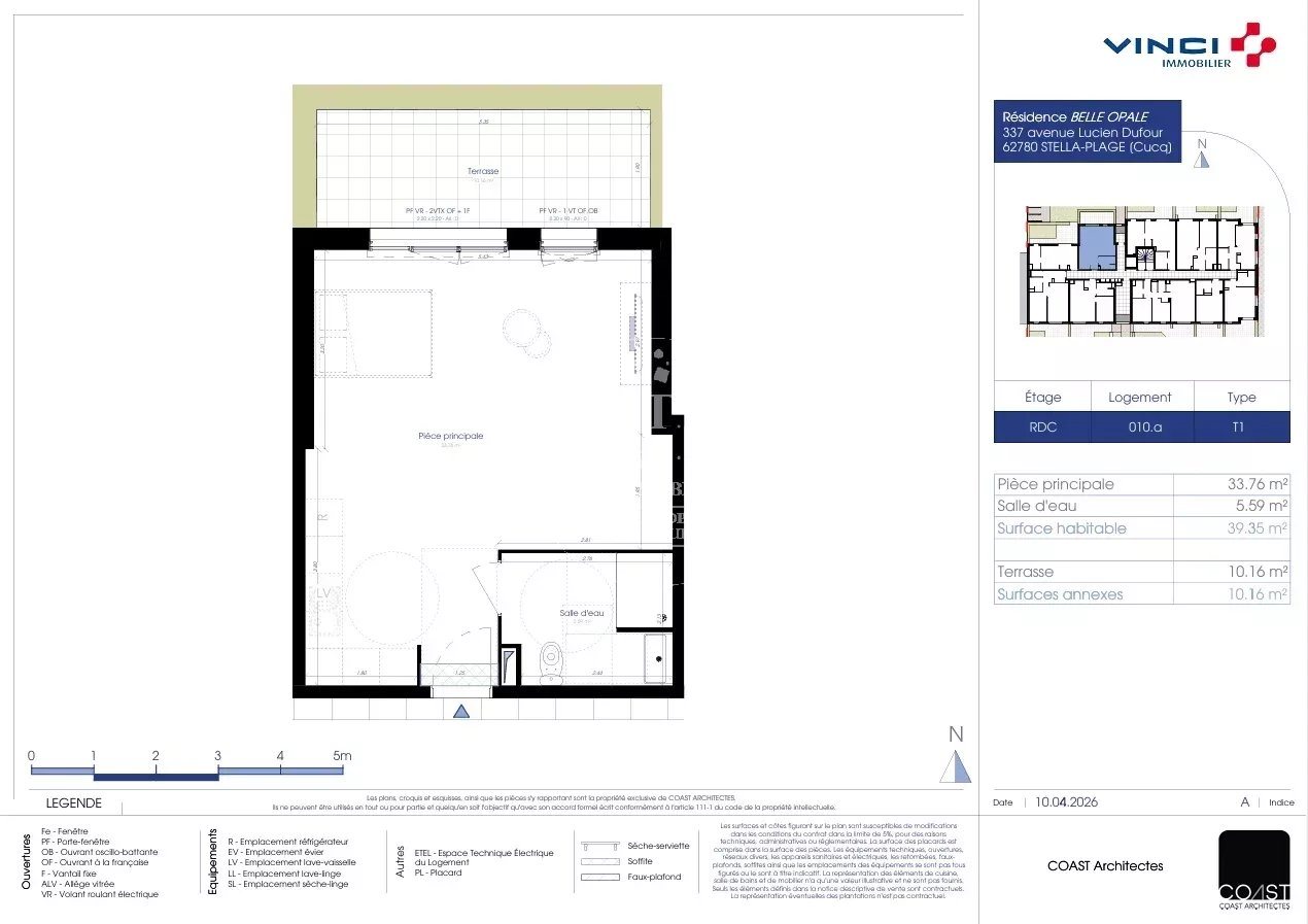 Appartement à vendre, 39m², Cucq