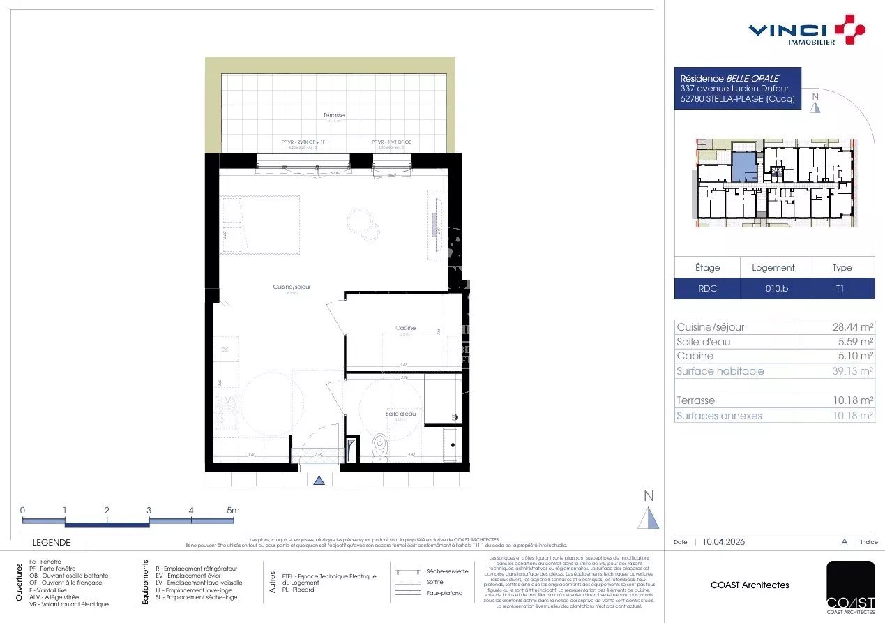 Appartement à vendre, 39m², Cucq