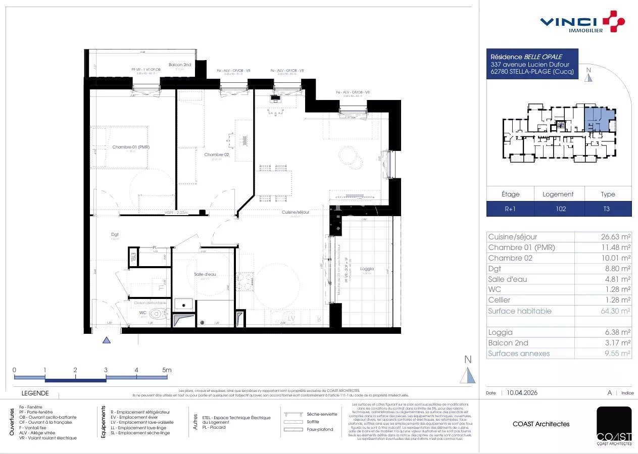 Appartement à vendre, 64m², Cucq