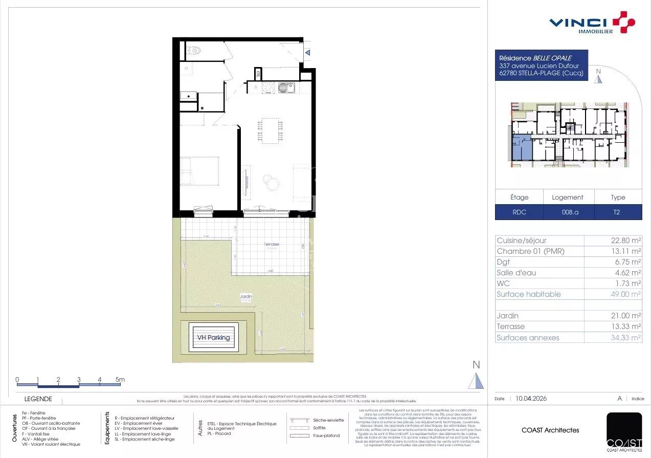 Appartement à vendre, 49m², Cucq