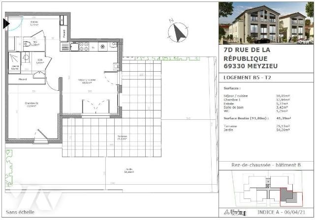 Appartement à louer, 41m², Meyzieu