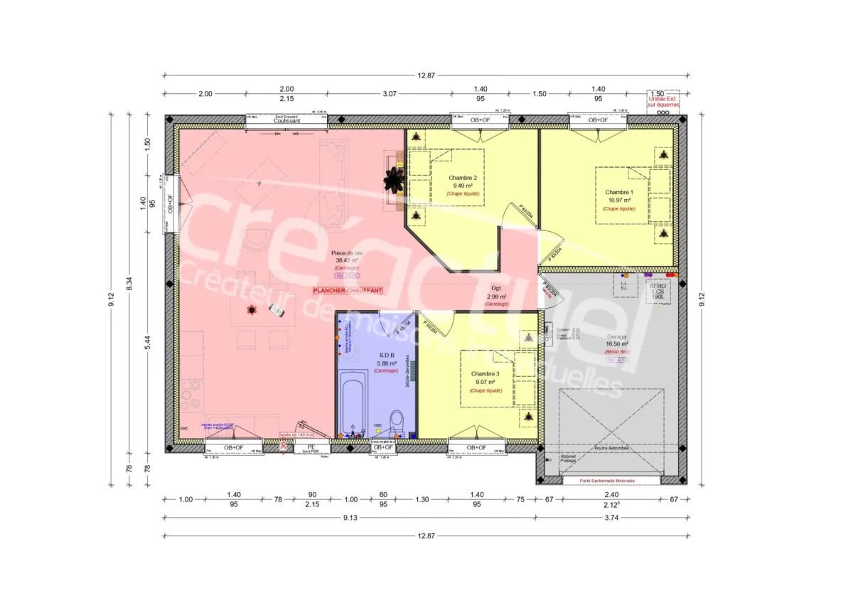 Maison à vendre, 77m², Camors