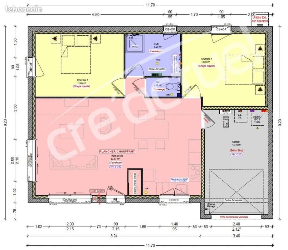 Maison à vendre, 70m², Bain-de-Bretagne
