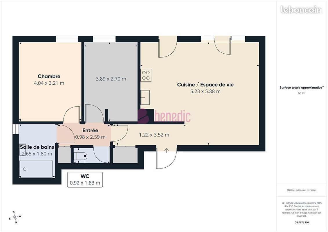 Appartement à vendre, 65m², Stiring-Wendel