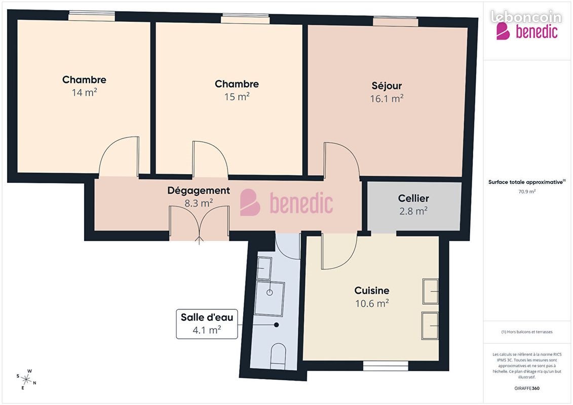 Appartement à vendre, 70m², Metz