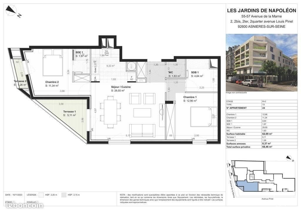Appartement à louer, 62m², Asnières-sur-Seine