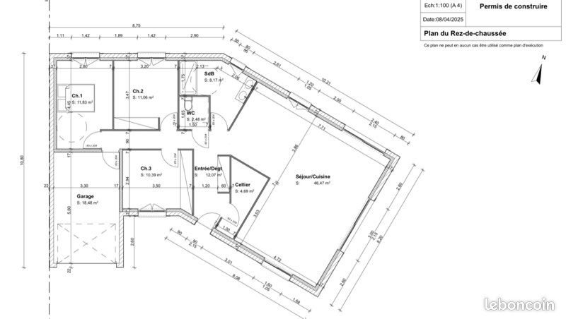 Maison à vendre, 108m², Saulon-la-Rue