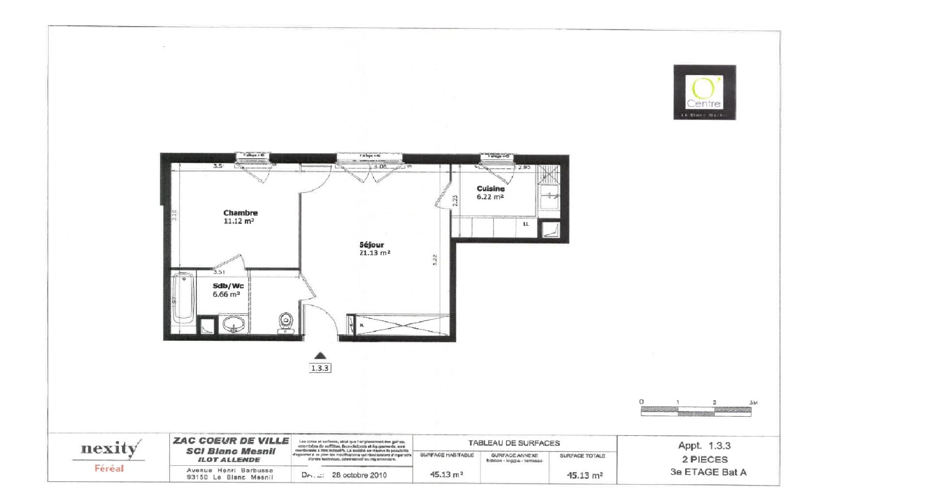 Appartement à vendre, 46m², Le Blanc-Mesnil
